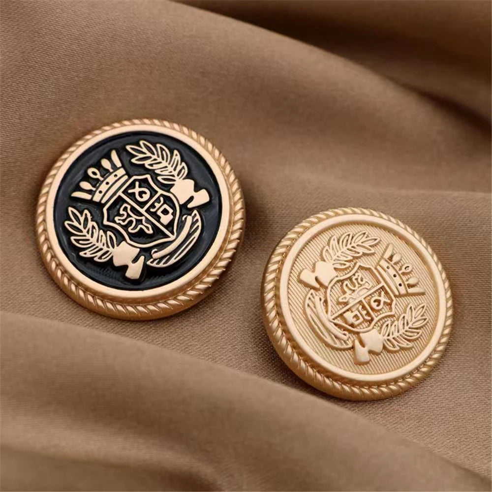 15mm 20mm 25mm 10PCs Retro Style Round Metal Shank Button in Black or Gold style