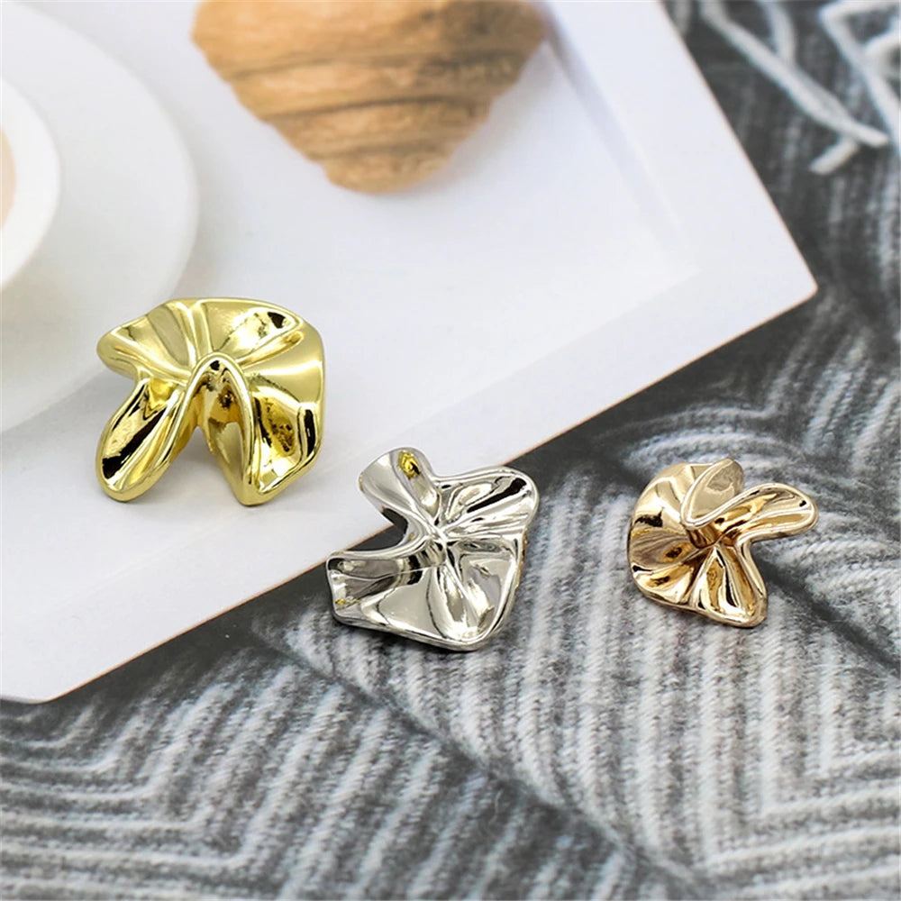 10PCs 17mm/21mm/24mm Metal Shank Style Button in Unique Shape with Colour Gold, Rose Gold or Silver Button