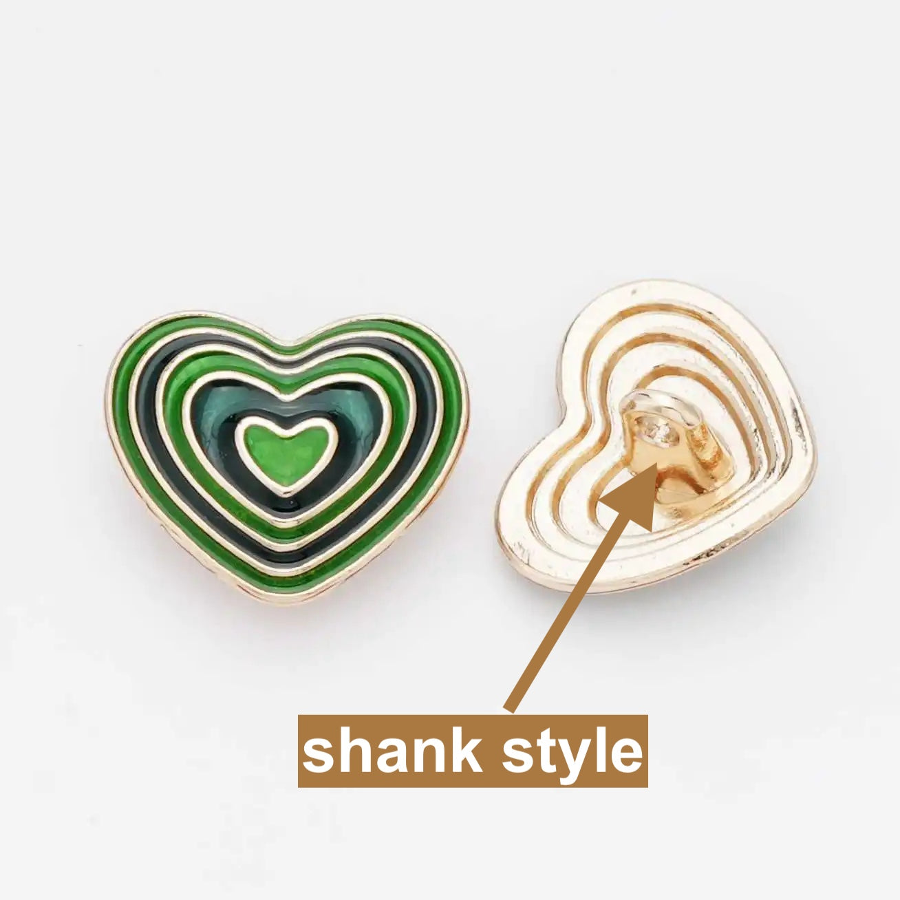 5PCs 18mm/23mm Heart Shape Metal Button in Assorted Colours Shank Style for DIY clothing sewing overcoat blazer jacket cardigan