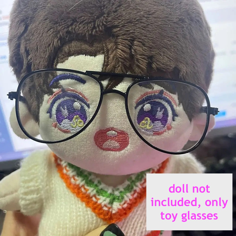 1 PC 9cm Doll Plush Fashion Classic Metal Square Round Frame Glasses #DIY Doll Toy Animal Craft Making Supplies #BJD Blythe American Girls Doll
