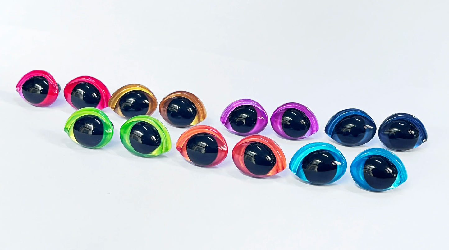 16x21mm Colourful Oval Shape Safety Eyes Painted Eye with washers for plush amigurumi, 40PCs