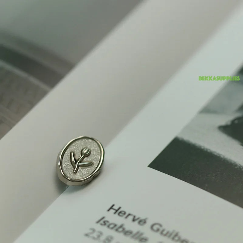 10pcs 18mm/23mm Oval Shape Tulip Flower Design Metal Shank Button