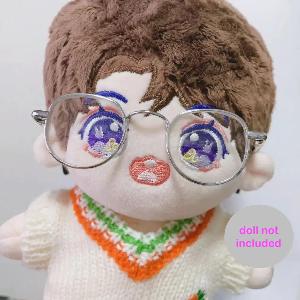 1 Piece 8.2cm Toy Doll Almost Round Metal Frame Eyeglasses in #DIY Plush Doll BJD Blyth American Girls Doll