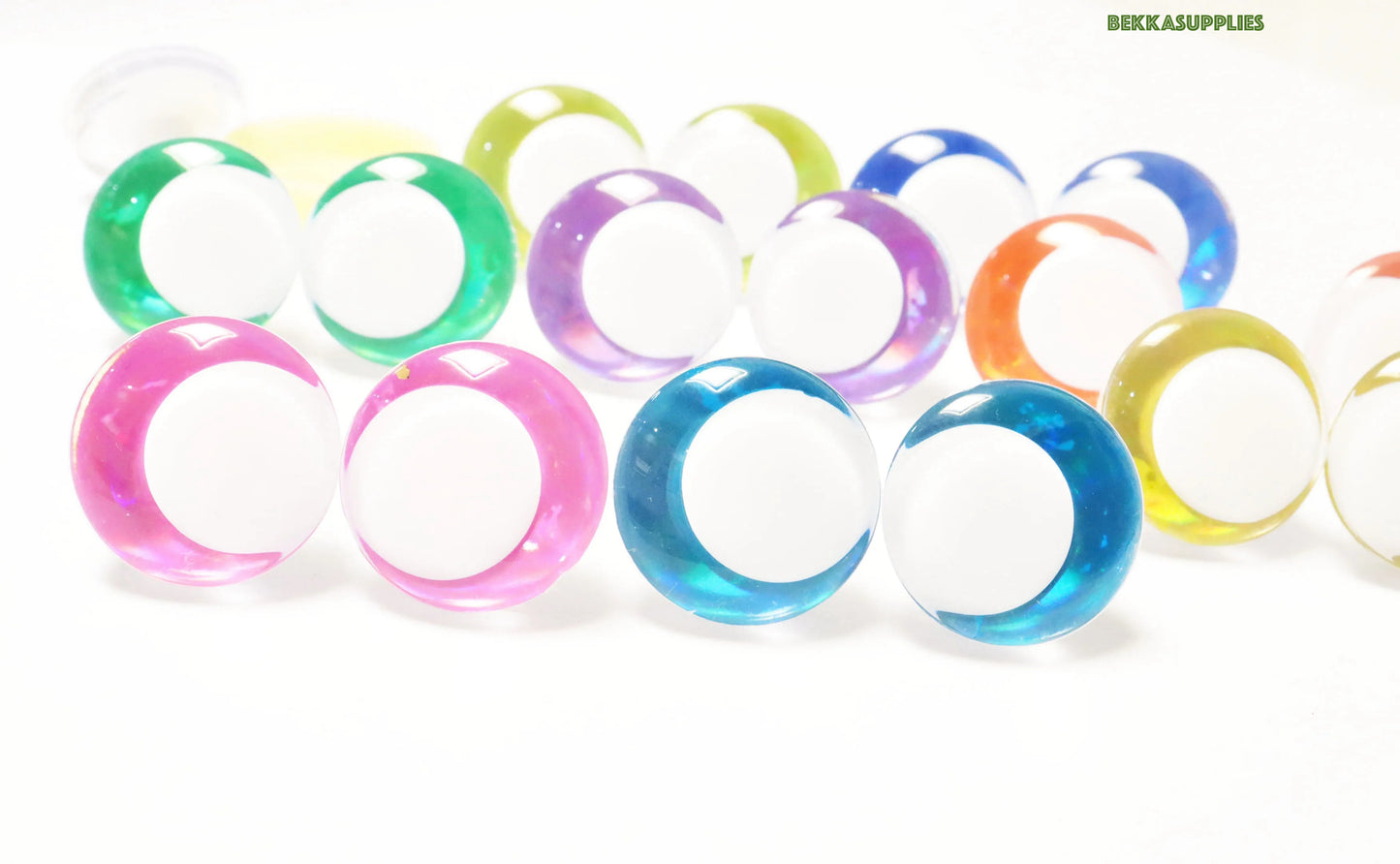 10Pairs Size 14-35mm Cartoon 3D Round Funny Toy Safety Eyes with Glitter Colour and White Pupil Eyes & Washer #DIY amigurumi plush stuffed making