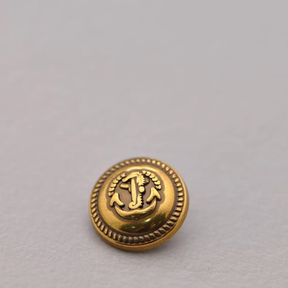 17.5mm 22.5mm Metal Button in Gold and Silver with Anchor Design Shank Style, 10PCs