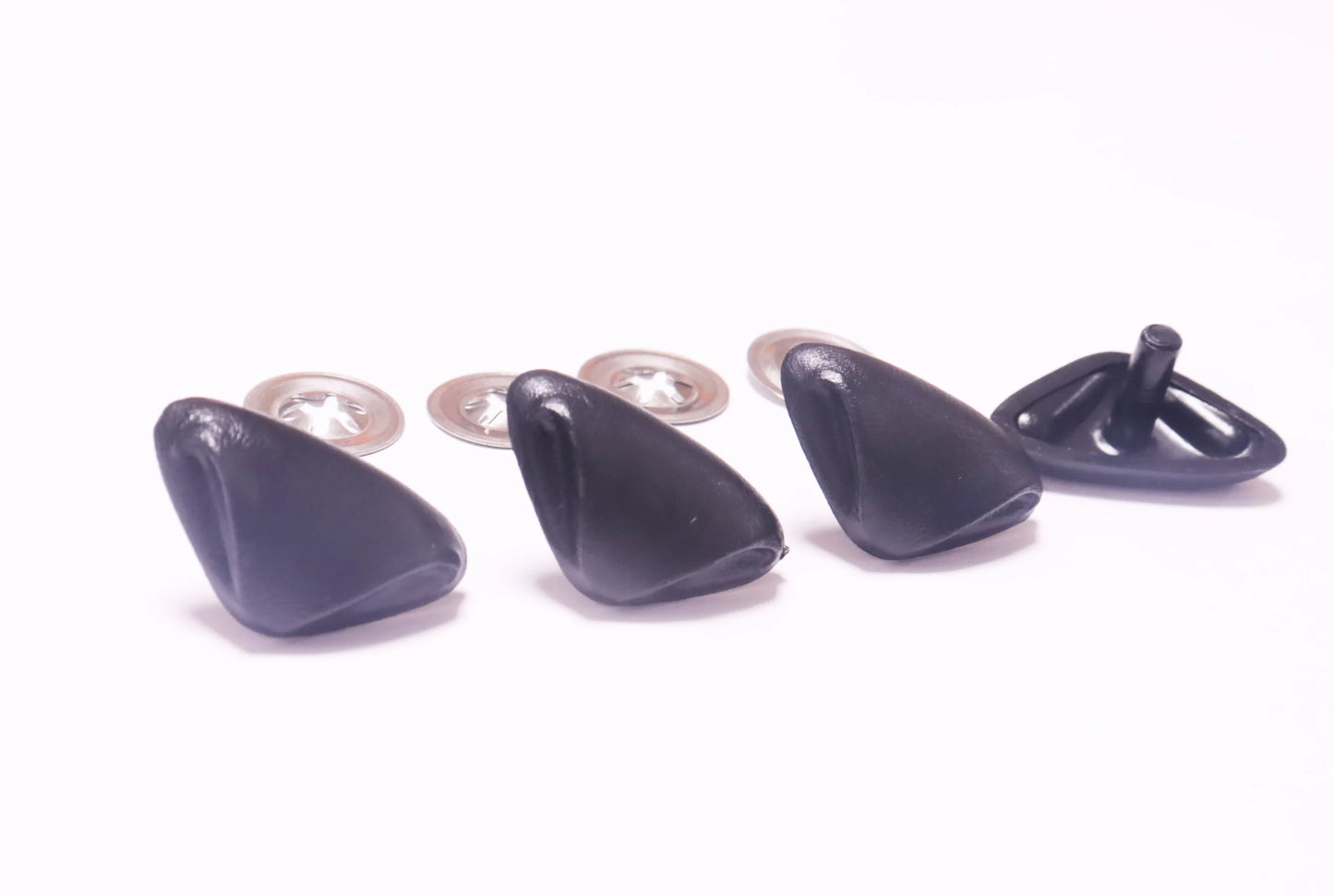 20x35mm Black Triangular Safety Nose Straight Stem and Metal Washer for DIY amigurumi plush, 20PCs