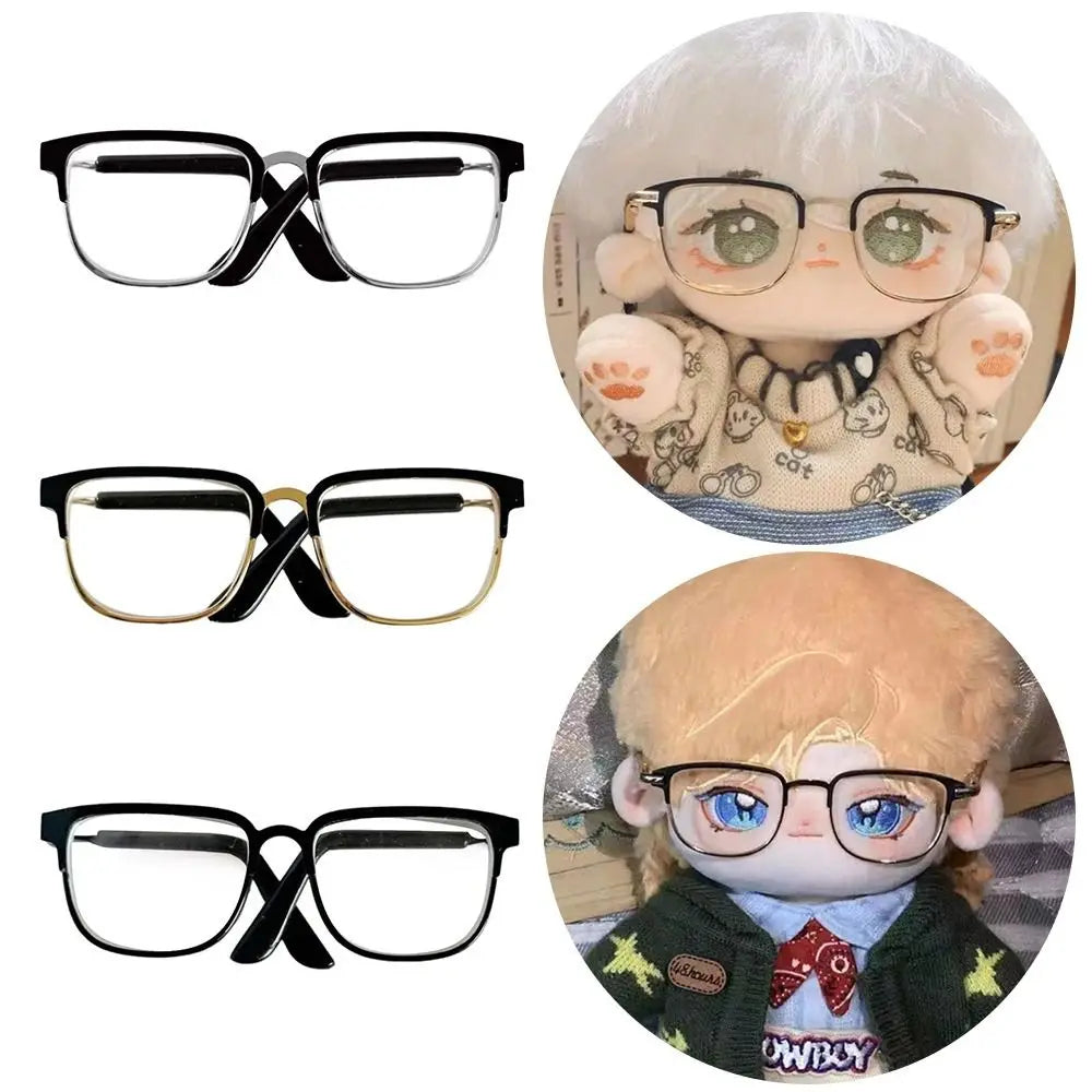 1 Piece 6.5cm Doll Fashion Square Metal Frame Eyeglasses in Gold/Silver/Black #DIY Plush Doll American Girls Doll Glasses - 3 colours option