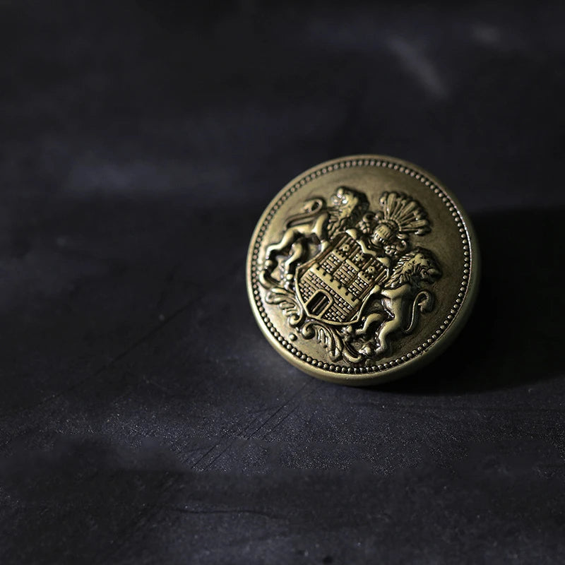 15mm 20mm 25mm 10PCs Retro Style Round Metal Shank Button in Bronze #DIY blazer coat sewing metal buttons - one colour