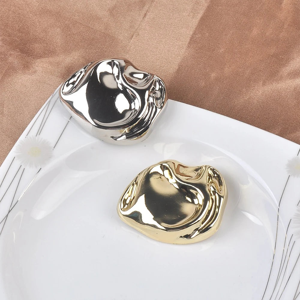 10PCs 12mm 17mm 22mm Stylish Shank Metal Button in Irregular Shaped Gold/Silver Button #DIY sewing jacket overcoat clothing needlework