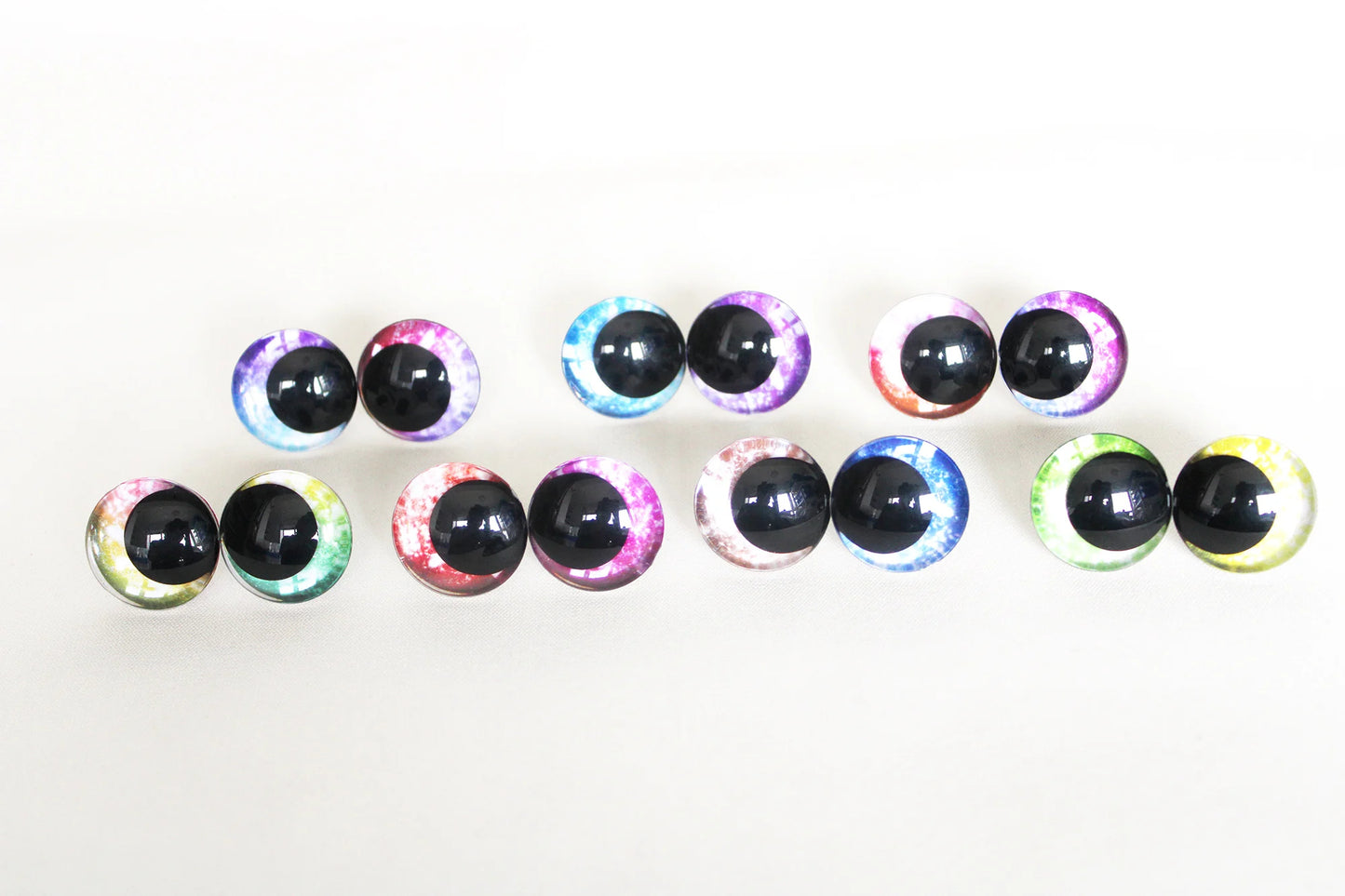 10Pairs Size 12mm-20mm Cartoon 3D Glitter Funny Toy Safety Eyes with Glitter Colours and Washers #DIY amigurumi plush stuffed making