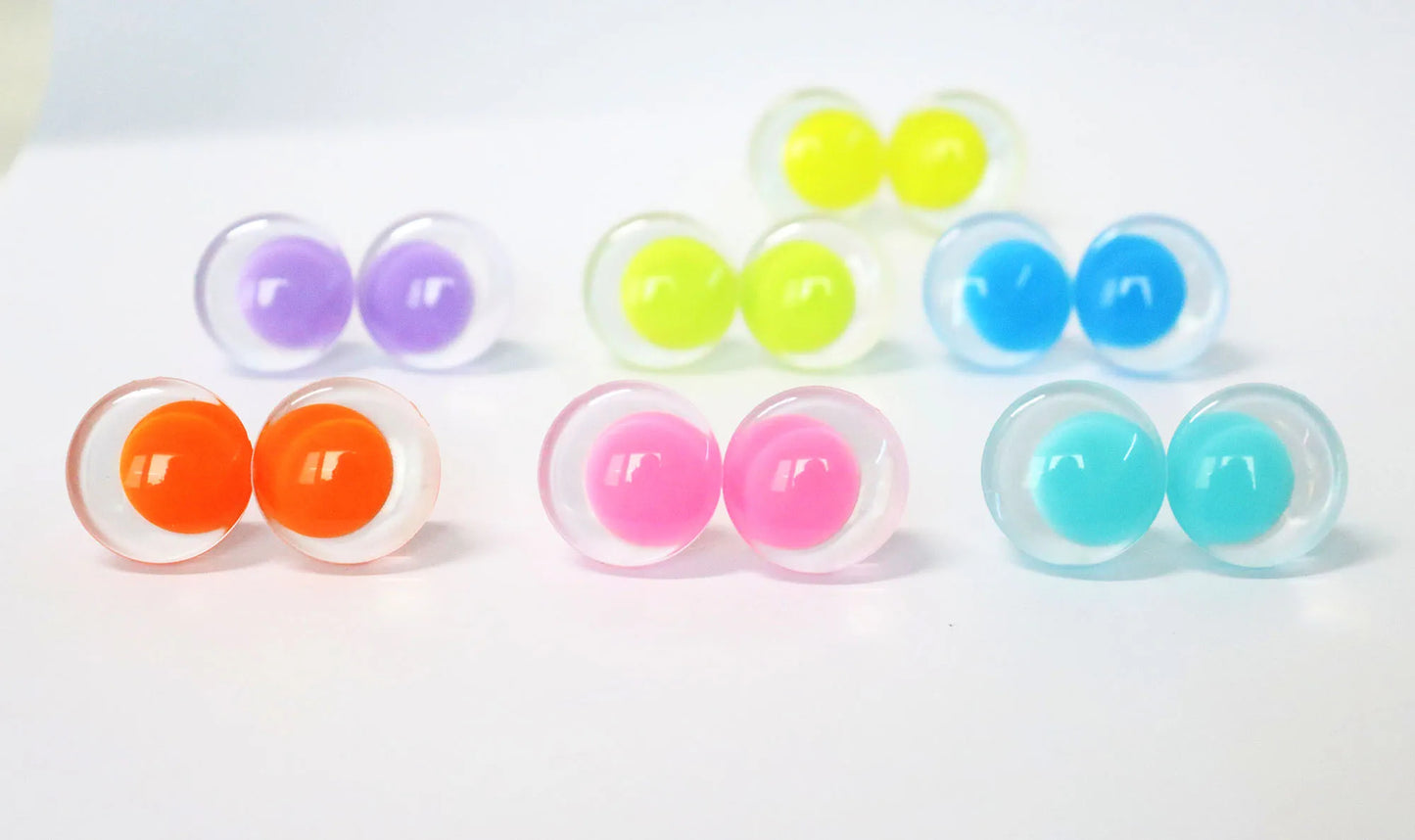 5Pairs 25mm30mm Cartoon Funny Safety Eyes with White Eyeball Disc on Assorted Colour Pupil Eyes & Washer #DIY Amigurumi Plush Stuffed making