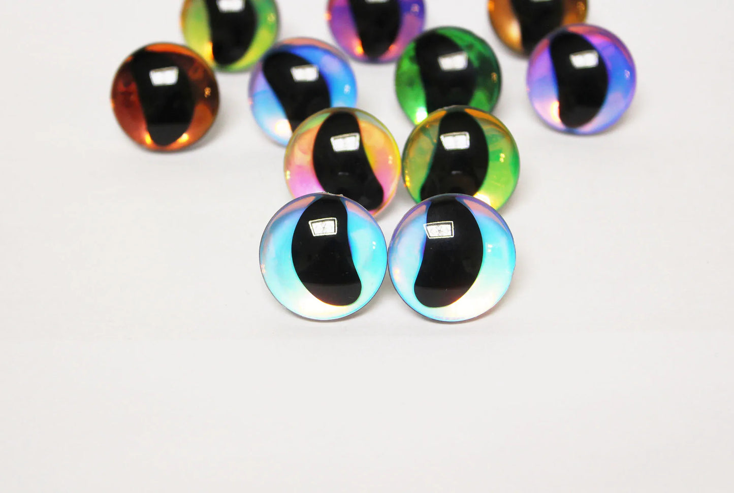 20PCs Size 16-18-20-25-30mm 3D Clear Safety Eyes with Black Pupil Funny Moon Eyes+Glitter Colour & Washer #DIY amigurumi plush stuffed doll toy making