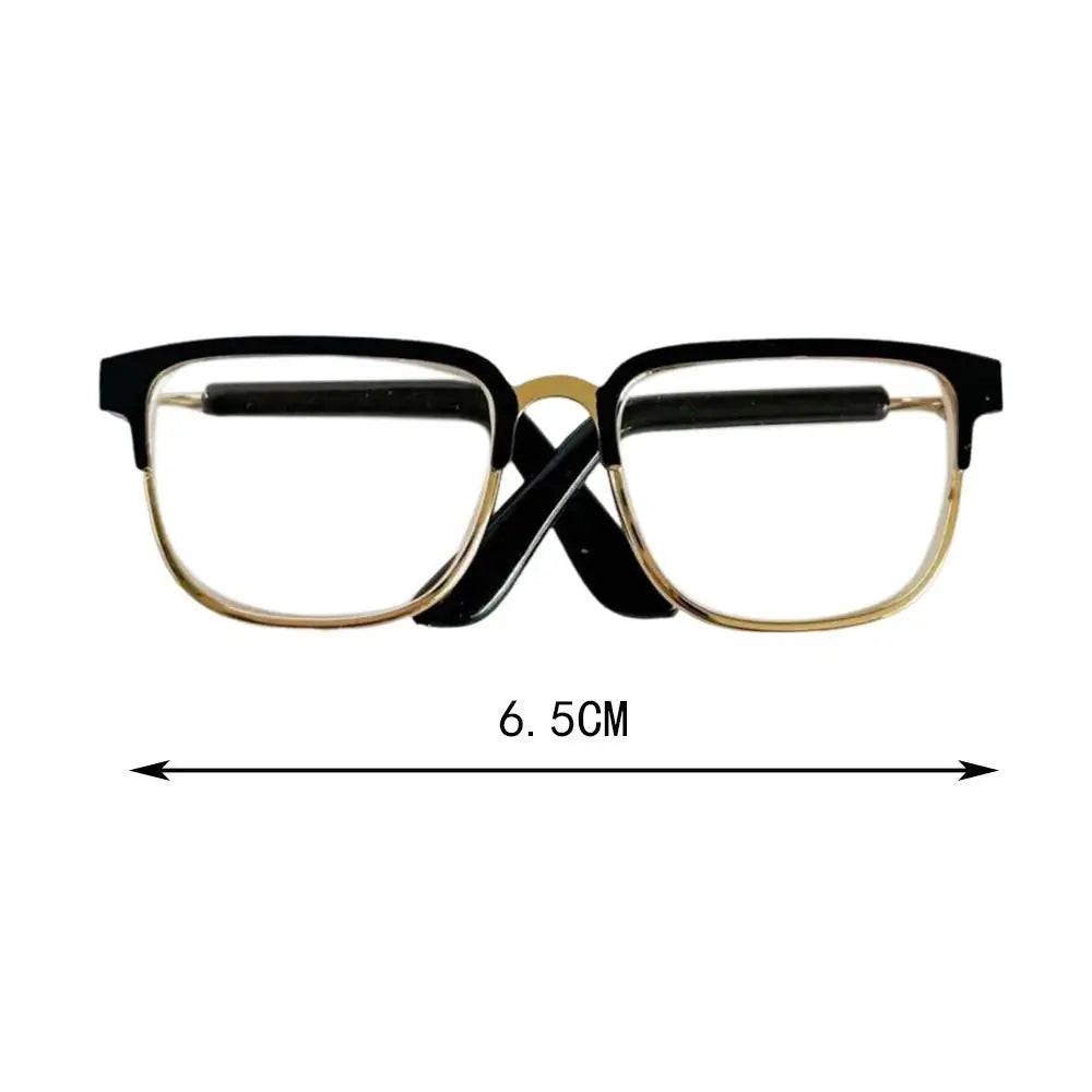 1 Piece 6.5cm Doll Fashion Square Metal Frame Eyeglasses in Gold/Silver/Black #DIY Plush Doll American Girls Doll Glasses - 3 colours option