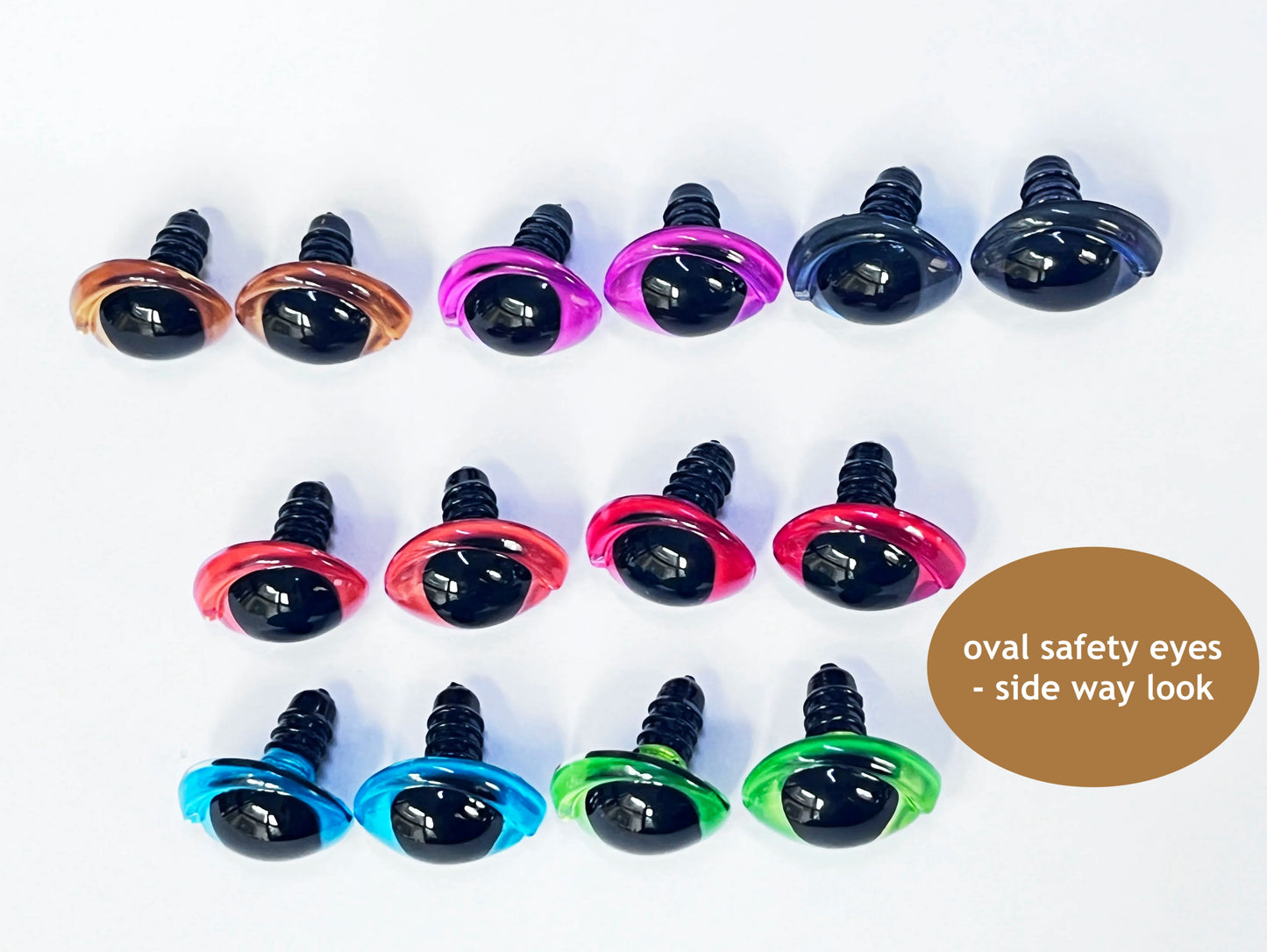 16x21mm Colourful Oval Shape Safety Eyes Painted Eye with washers for plush amigurumi, 40PCs