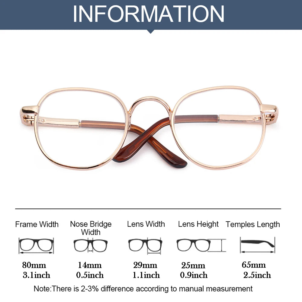 1 PC 8cm - Doll Fashion Classic Metal Frame Glasses #DIY Toy Animal Doll Craft Making #BJD Blyth American Girls Doll--1 size