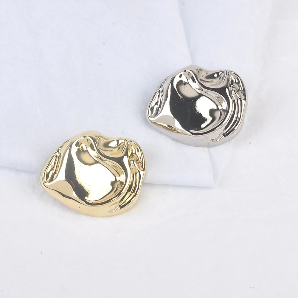 10PCs 12mm 17mm 22mm Stylish Shank Metal Button in Irregular Shaped Gold/Silver Button #DIY sewing jacket overcoat clothing needlework