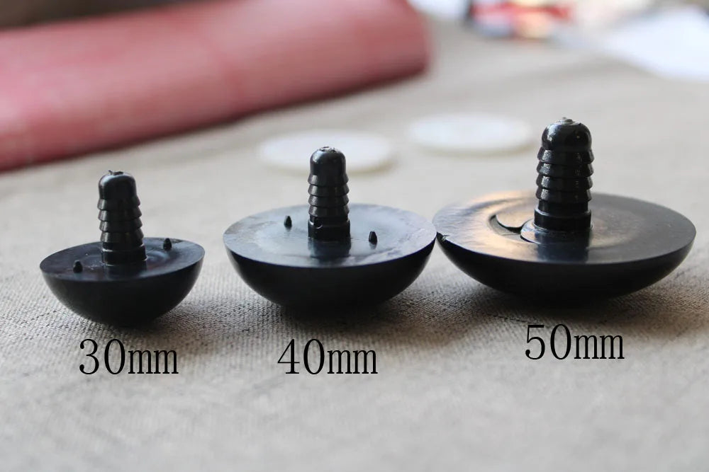 5Pairs Size 28mm 30mm 40mm 50mm Big Size Black Plush Toy Safety Eyes #DIY Amigurumi Knitted Toy Doll Crocheted Stuff Animal Craft Making