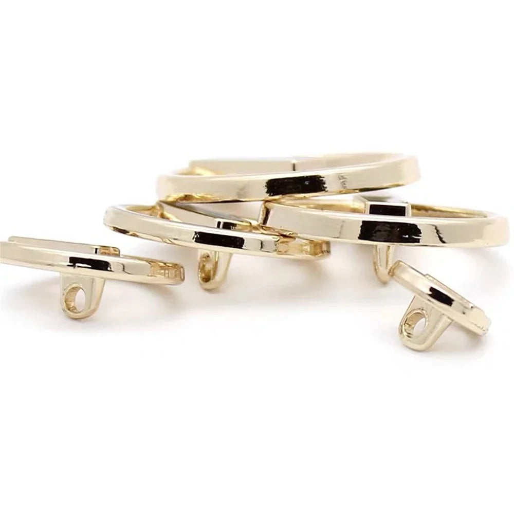 10PCs 10mm/18mm/23mm Hollow Fashion Gold Black Round Metal Shank Style Button