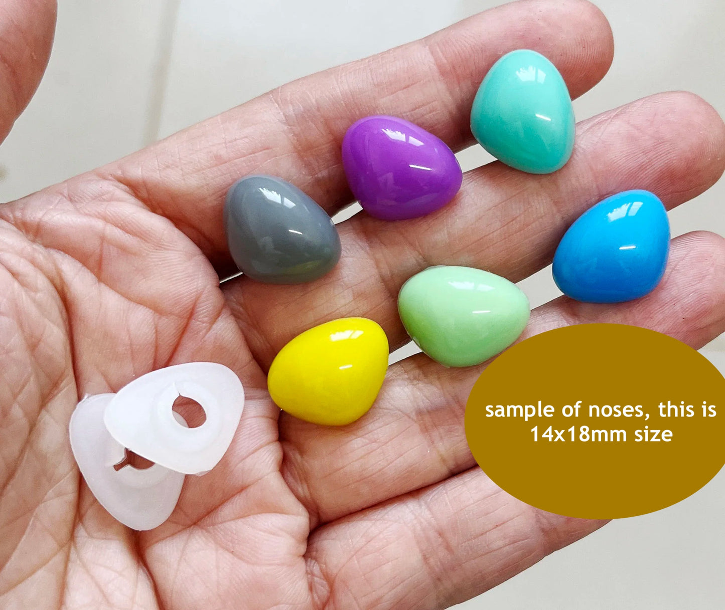 Assorted Sizes Colourful Triangle Safety Noses with Washers for DIY plus amigurumi, 80PCs