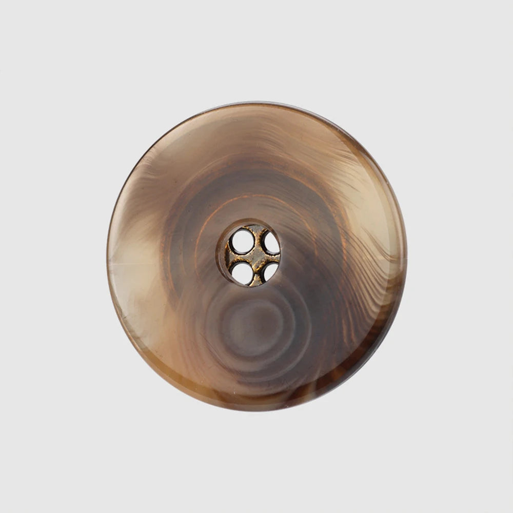 16mm 21mm 25mm 10PCs Resin-Metal Blend Round 4-Hole in Brown or Black or White Style #DIY clothing sewing blazer cardigan jacket coat button
