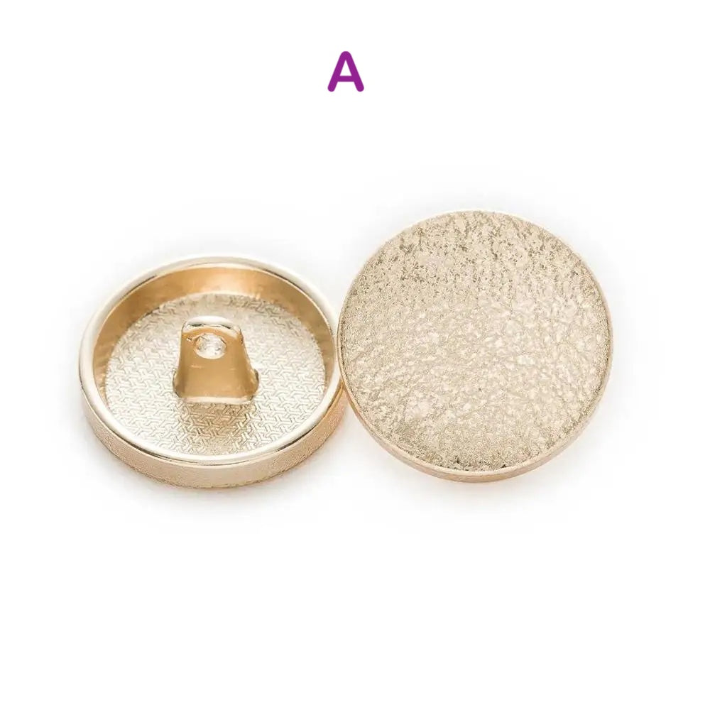 5PCs 15mm 18mm 20mm 23mm 25mm Round Metal Shank Button 4 Colours Style