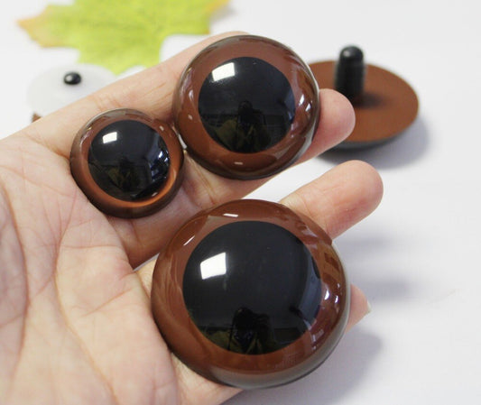 5Pairs Size 26/28/30/40/50mm Brown Safety Eyes with Washer #Big Size Brown Eyes #Doll Knitted Crochet Animal Toy Amigurumi Plush making