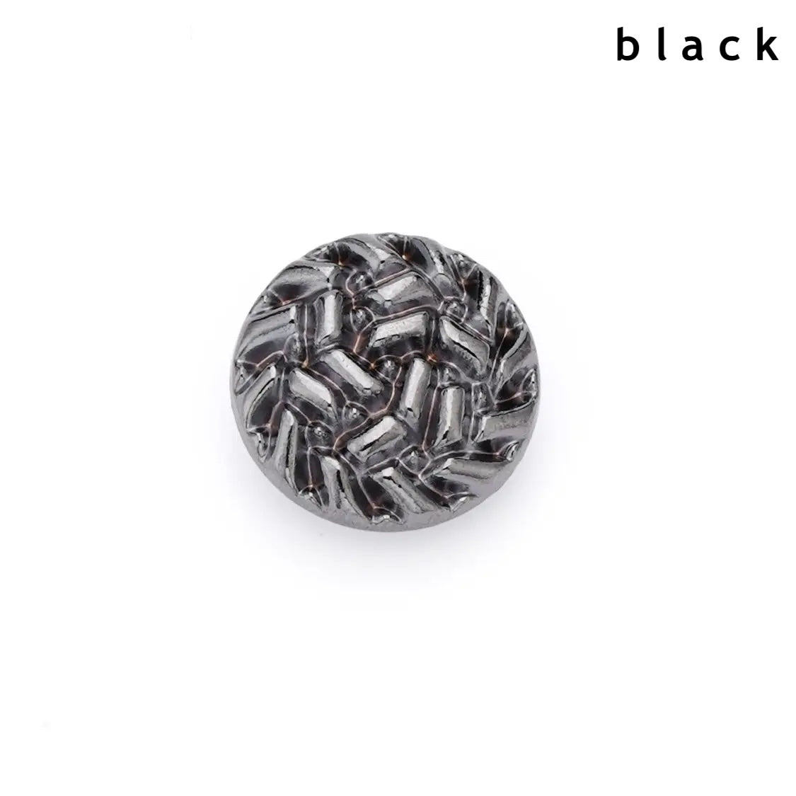 5PCs 15mm 18mm 20mm 23mm 25mm Black Metal Shank Button Irregular Stripe Round Style with 5 sizes option