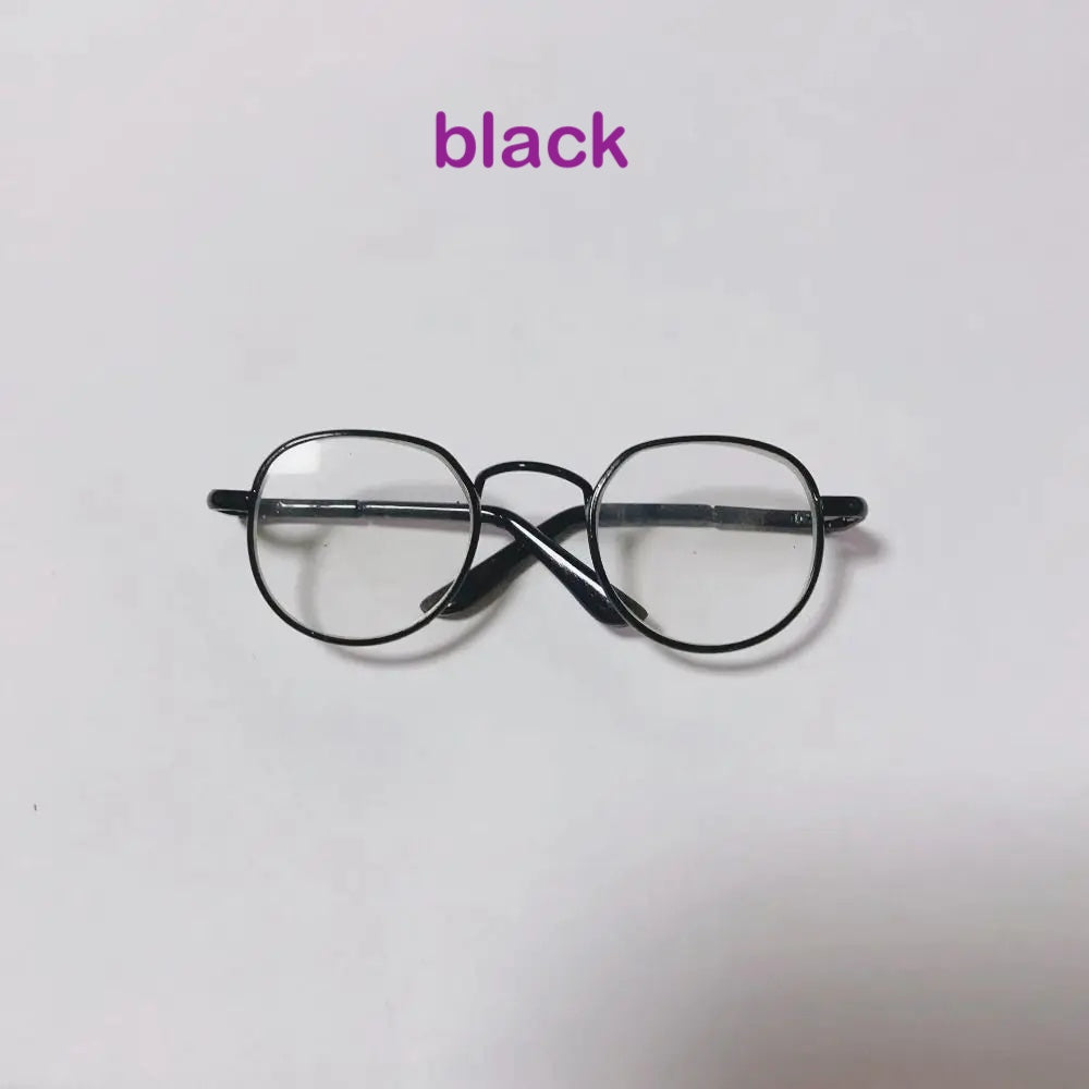 1 Piece 8.2cm Toy Doll Almost Round Metal Frame Eyeglasses in #DIY Plush Doll BJD Blyth American Girls Doll