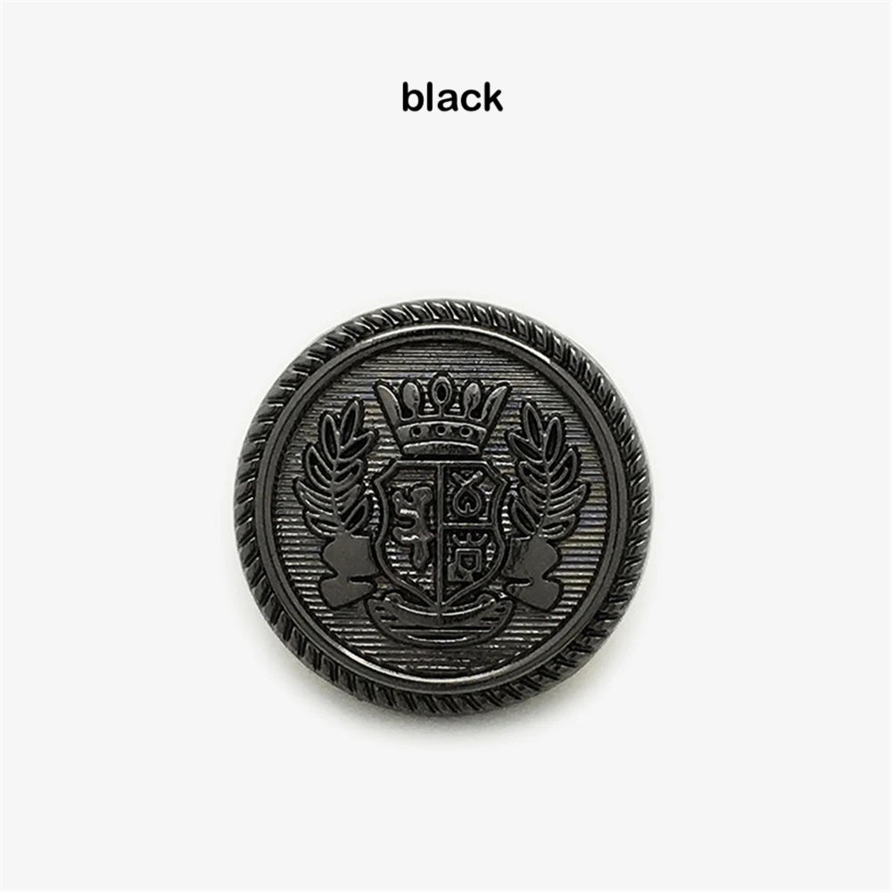 15mm 20mm 25mm 10PCs Retro Style Round Metal Shank Button in Black or Gold style
