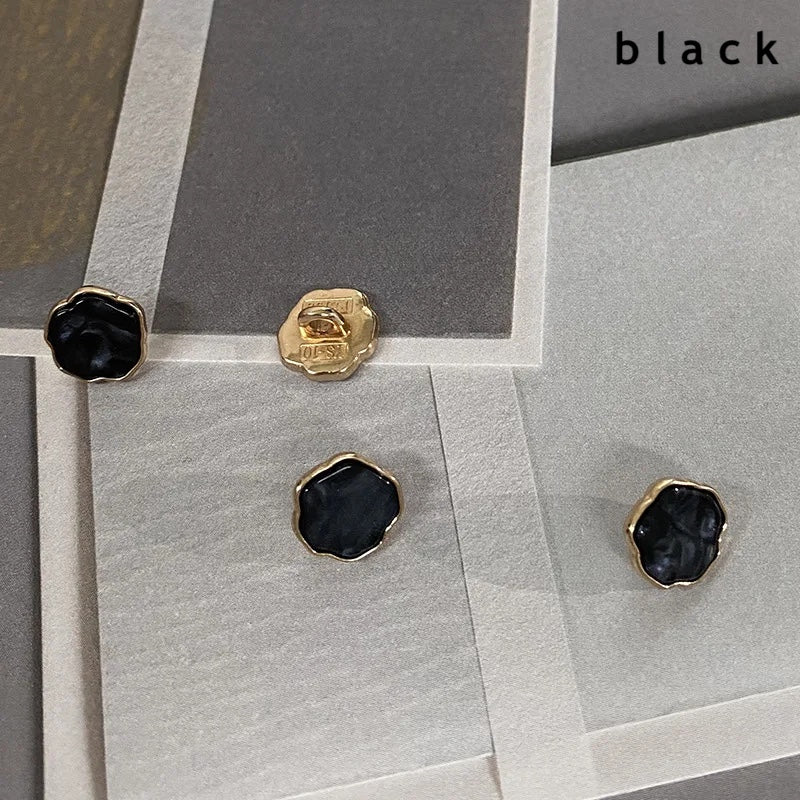 10mm 10PCs White Black Small Metal Shank Button in Cloud Shape