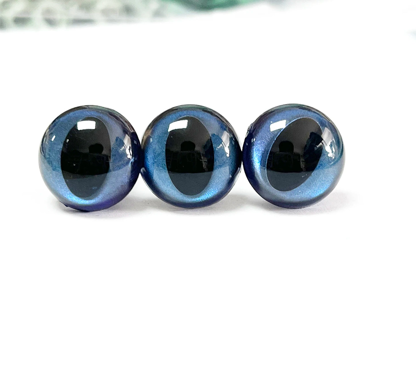 60PCs Size 7.5/9/10.5/12/13.5/15/16.5/18/21/24mm Colour Cat Safety Eyes with Painted Eyes with smooth stem & metal washer #amigurumi plush making