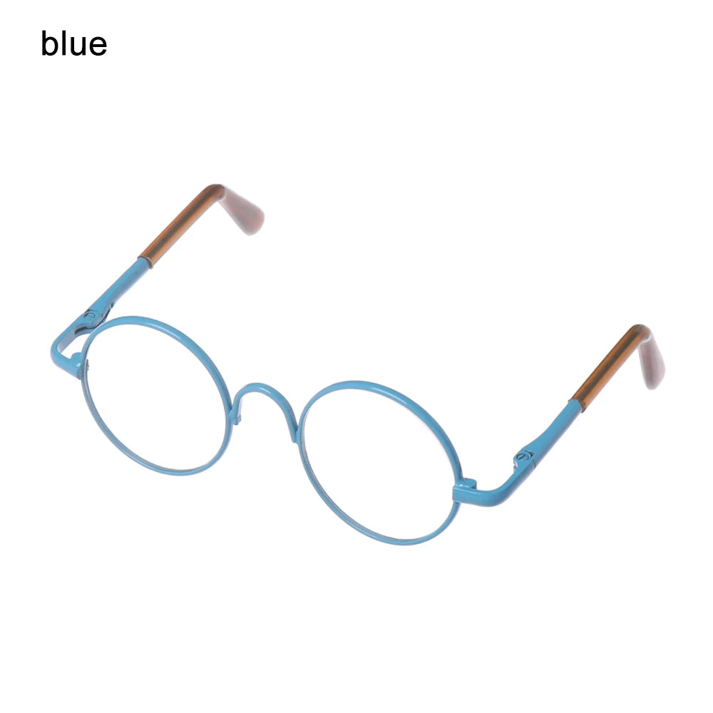 1 PC - 18inch Fashion Doll Eye Glasses Round-Shaped Colourful Glasses #Toy Crochet DIY Doll Craft Making #Blyth Doll - Size: 8cm