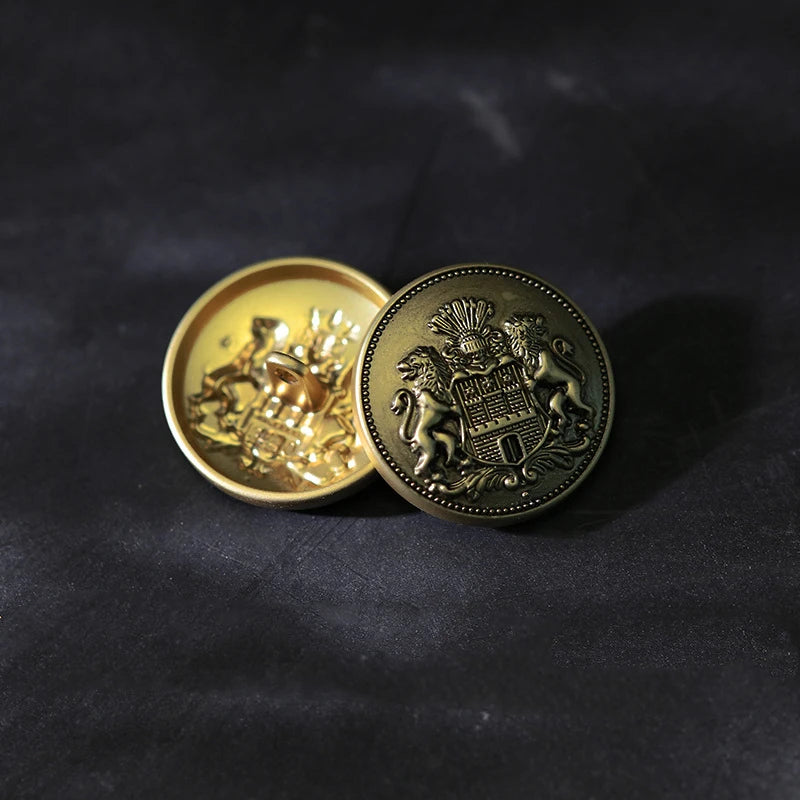 15mm 20mm 25mm 10PCs Retro Style Round Metal Shank Button in Bronze #DIY blazer coat sewing metal buttons - one colour