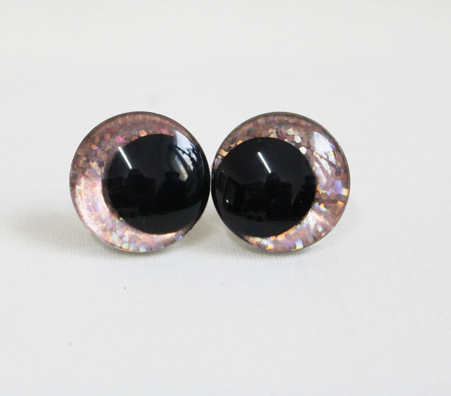 10Pairs Size 12-14-16-18-20mm Cartoon 3D Glitter Plush Amigurumi Funny Toy Safety Eyes Black Pupil Eyes with Washer & Glitter Colour