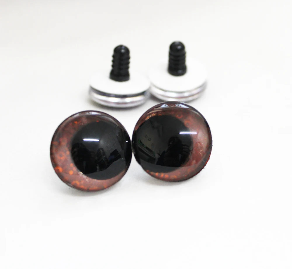 10Pairs Size 12-14-16-18-20-25-35-40mm Cartoon 3D Glitter Funny Toy Safety Eyes with glitter colour & washer #DIY Amigurumi Plush Stuffed making