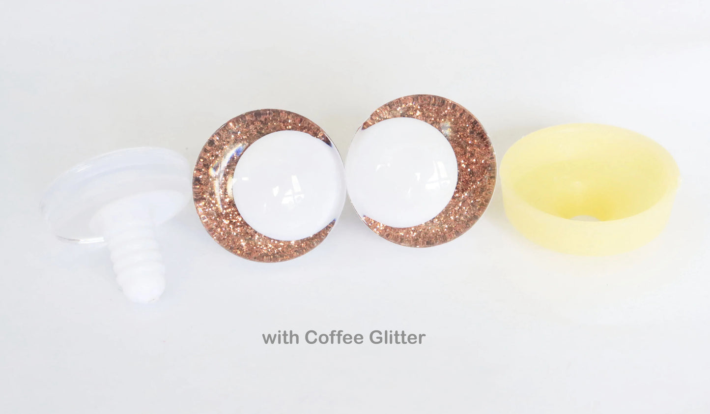 10Pairs Size 14mm-20mm Cartoon 3D Glitter Funny Style Safety Eyes with White Pupil Eyes, Glitter Colour & Washer #DIY amigurumi plush making