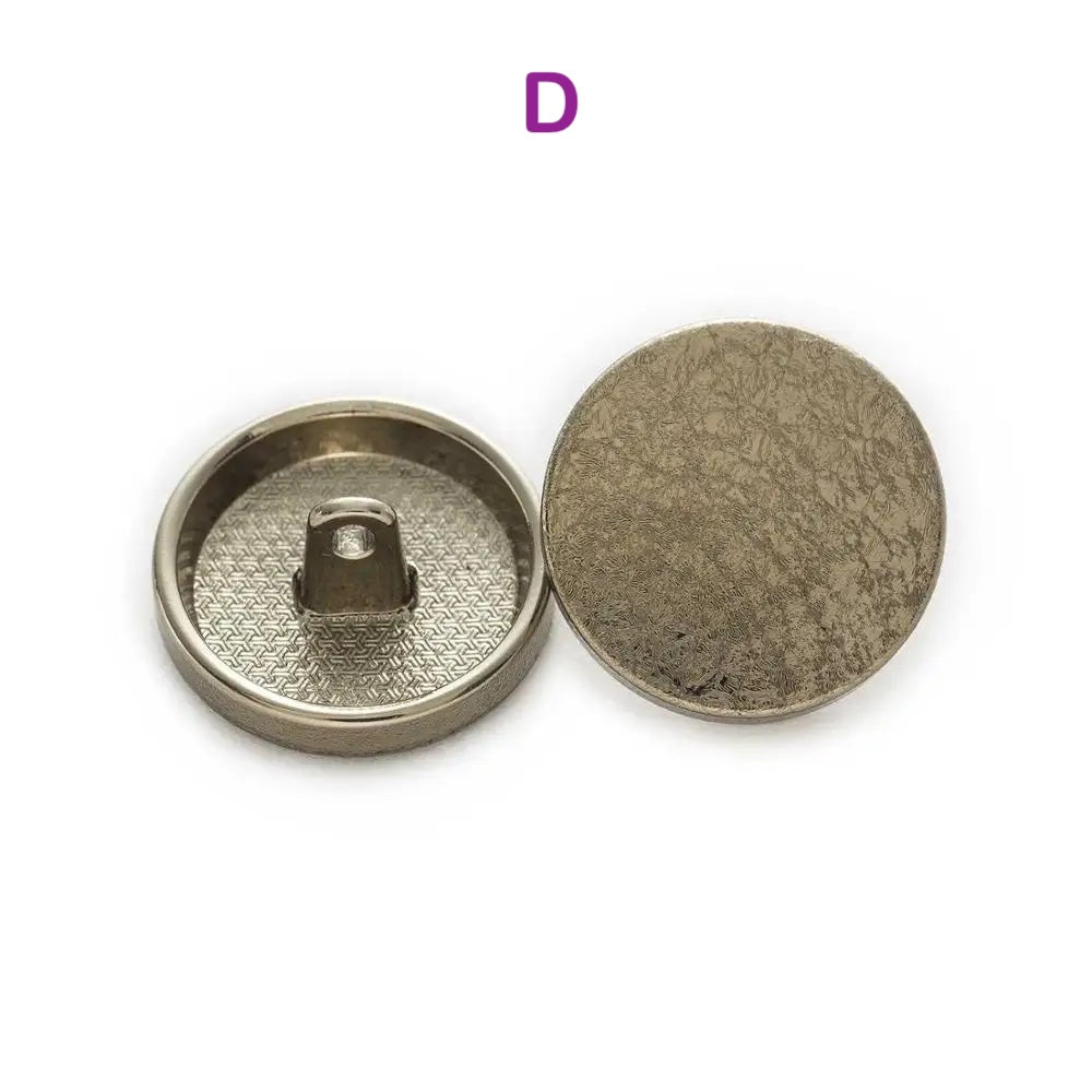 5PCs 15mm 18mm 20mm 23mm 25mm Round Metal Shank Button 4 Colours Style