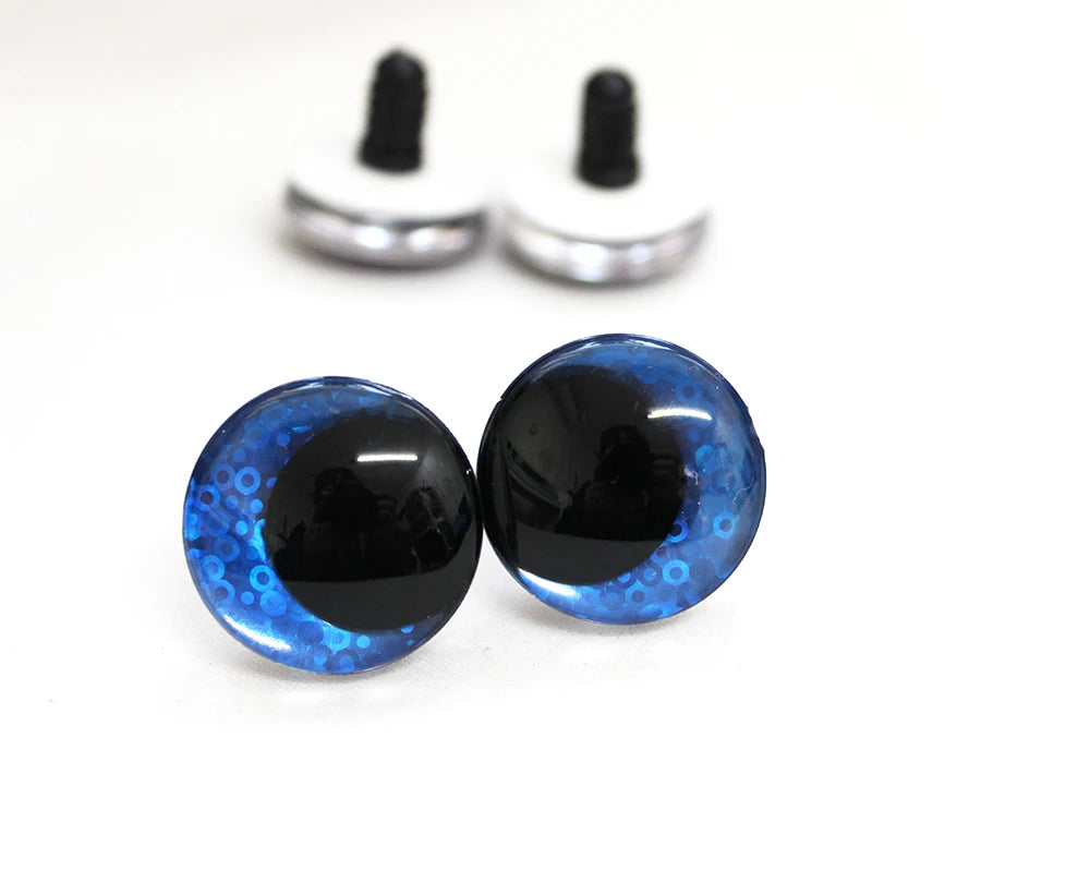 10Pairs Size 12-14-16-18-20-25-35-40mm Cartoon 3D Glitter Funny Toy Safety Eyes with glitter colour & washer #DIY Amigurumi Plush Stuffed making