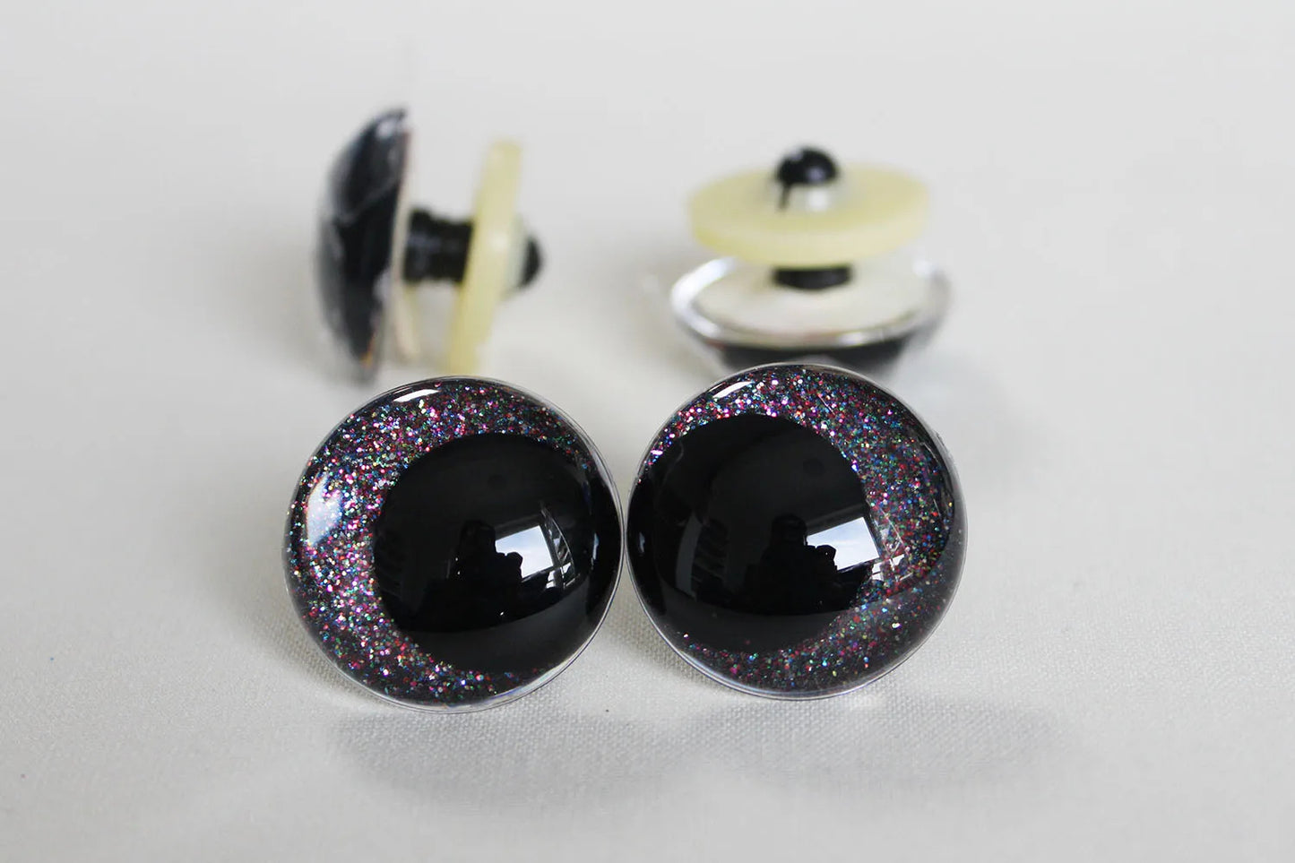 10Pairs Size 12mm-20mm Cartoon Round Glitter Plush Funny Toy Safety Eyes with glitter colour and washer #doll animal plush stuffed crochet amigurumi making