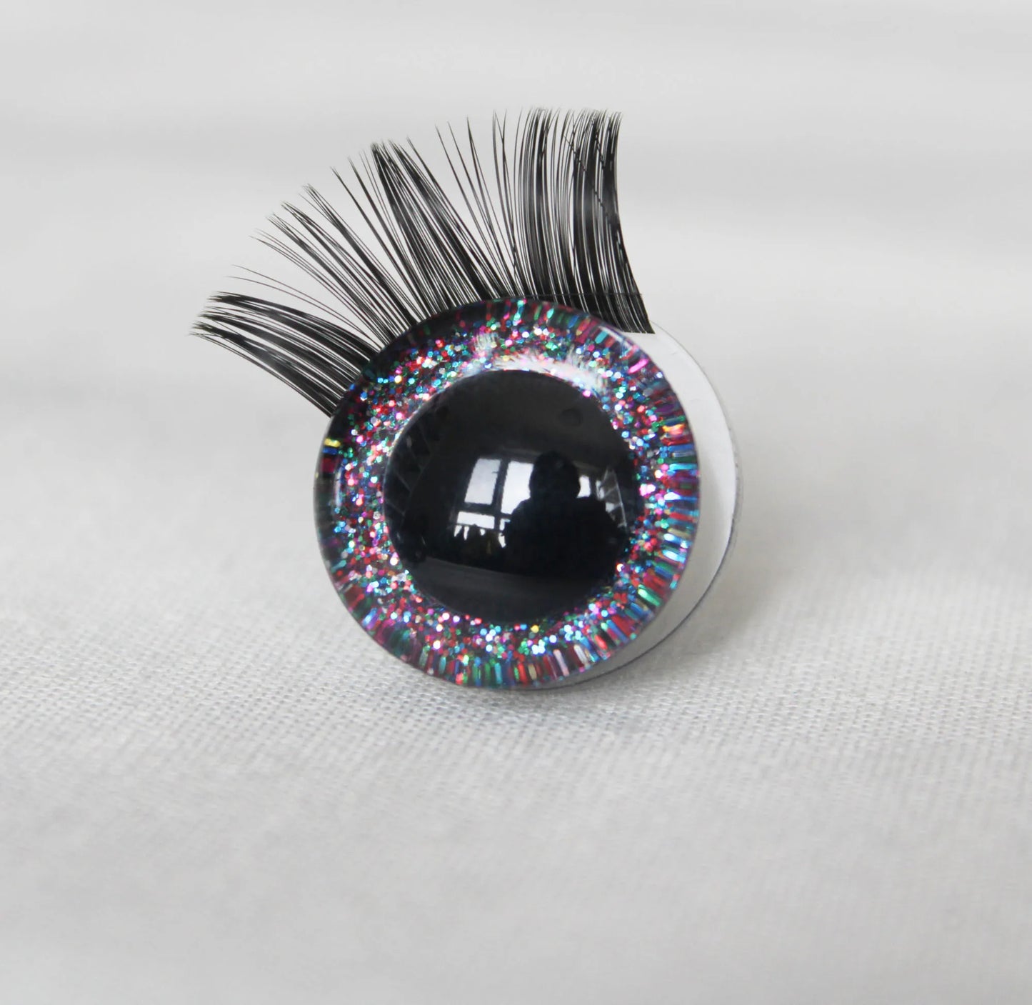1 box of 12mm/18mm/20mm/25mm/30mm Glitter Colour Safety Eyes with Eyelashes Series and Washers #DIY amigirumi plush stuffed making - colour option selection