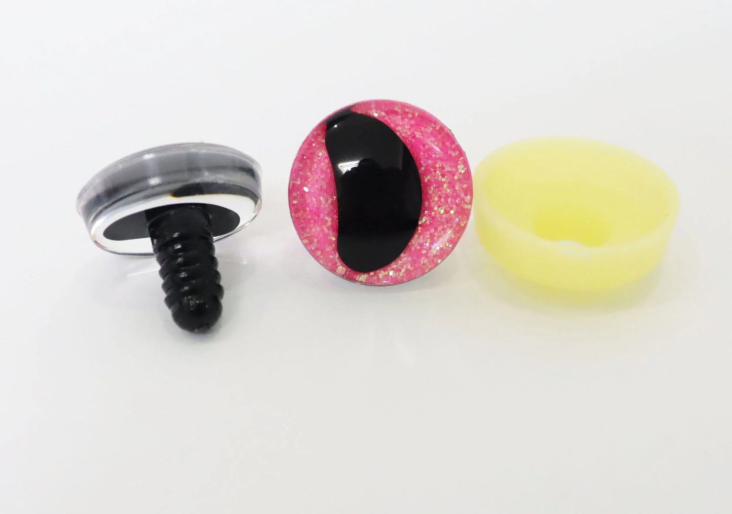 20PCs Size 16-18-20-25-30mm 3D Clear Safety Eyes with Black Pupil Funny Moon Eyes + Glitter Colour & Washer #DIY amigurumi plush stuffed doll toy making