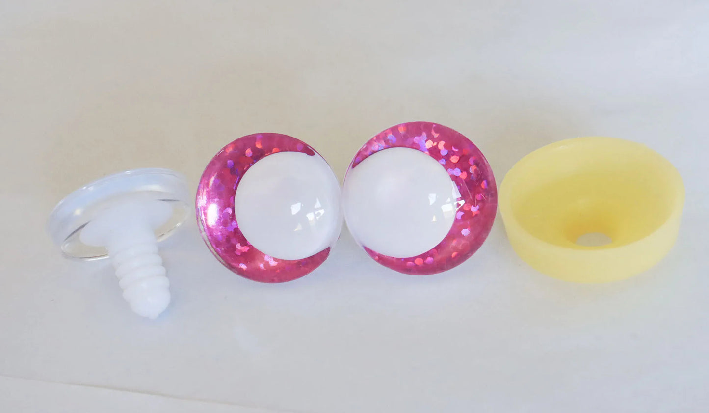 10Pairs Size 14mm-35mm Cartoon 3D Funny Style Safety Eyes with White Pupil Eyes, 11 kinds Glitter Colours & Washers #DIY amigurumi plush making