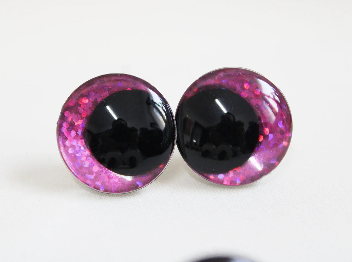 10Pairs Size 12-14-16-18-20mm Cartoon 3D Glitter Plush Amigurumi Funny Toy Safety Eyes Black Pupil Eyes with Washer & Glitter Colour