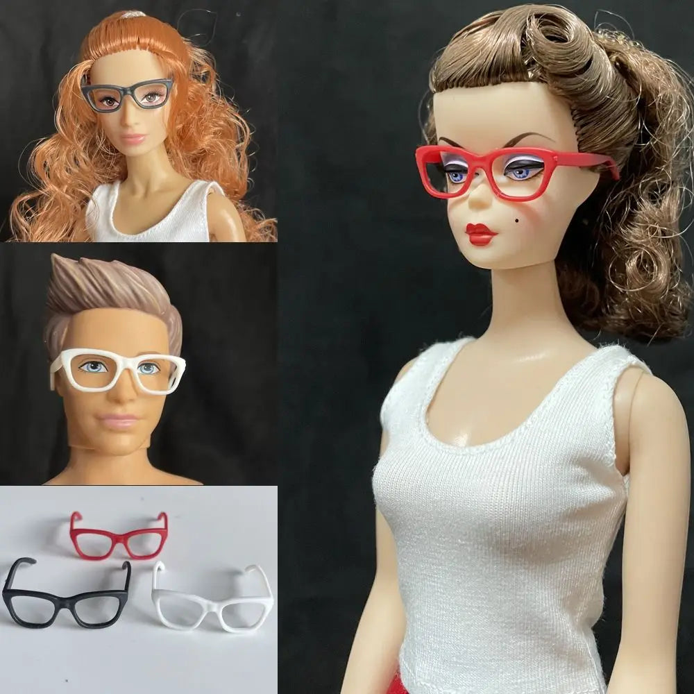 1PC 1/6 Miniature Doll Plastic Miniature Glasses in Red White Black Style