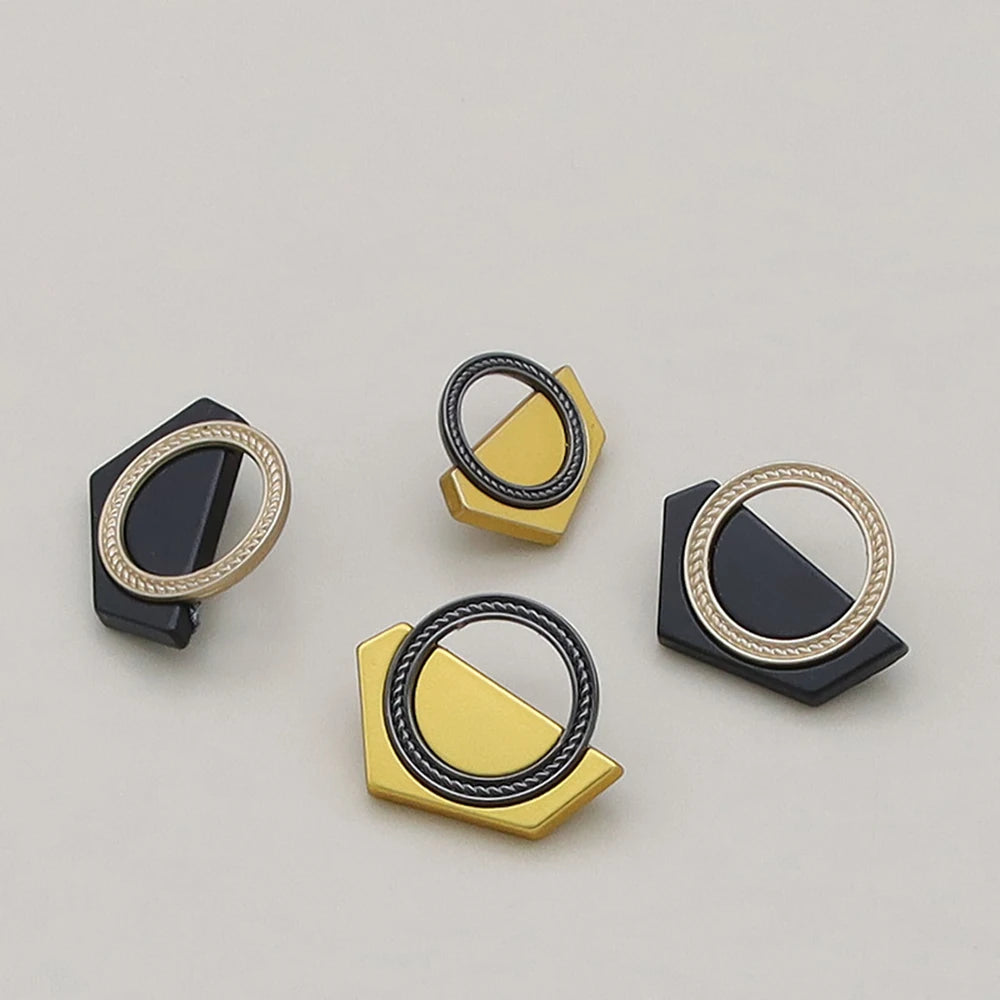 20mm 25mm Hollow Metal Shank Buttons, Gold/Silver - 10PCs