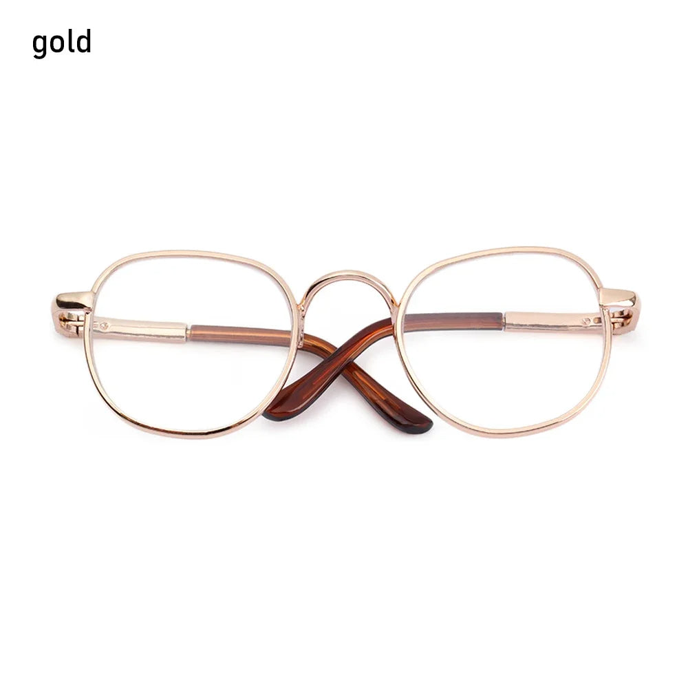 1 PC 8cm - Doll Fashion Classic Metal Frame Glasses #DIY Toy Animal Doll Craft Making #BJD Blyth American Girls Doll--1 size
