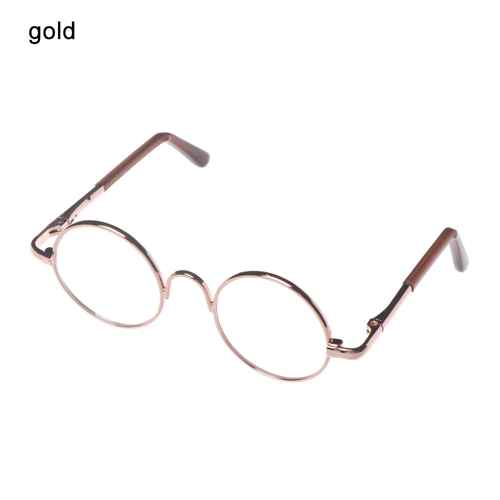 1 PC - 18inch Fashion Doll Eye Glasses Round-Shaped Colourful Glasses #Toy Crochet DIY Doll Craft Making #Blyth Doll - Size: 8cm