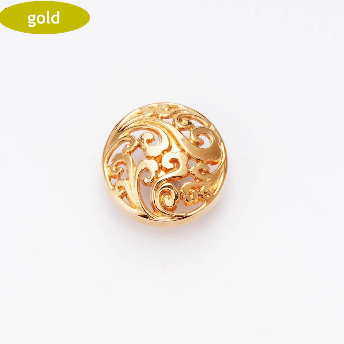 5PCs 12.5mm 15mm 18mm 20mm 23mm 25mm Gold/Silver/Black Round Hollow Metal Shank Button