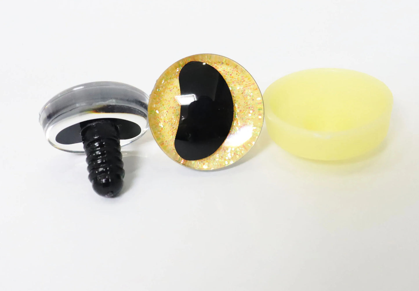 20PCs Size 16-18-20-25-30mm 3D Clear Safety Eyes with Black Pupil Funny Moon Eyes + Glitter Colour & Washer #DIY amigurumi plush stuffed doll toy making