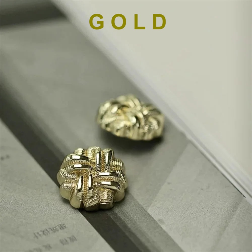 10PCs 18mm 23mm Gold Knots Silver Knots Metal Button in Shank Style